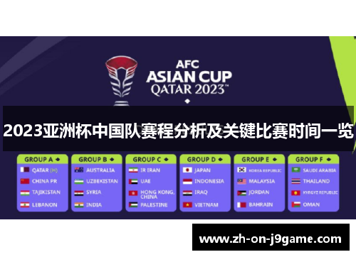 2023亚洲杯中国队赛程分析及关键比赛时间一览 2023亚洲杯中国队赛程分析及关键比赛时间一览